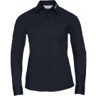 Langärmelige pflegeleichte Popeline-Bluse aus Baumwollmischgewebe